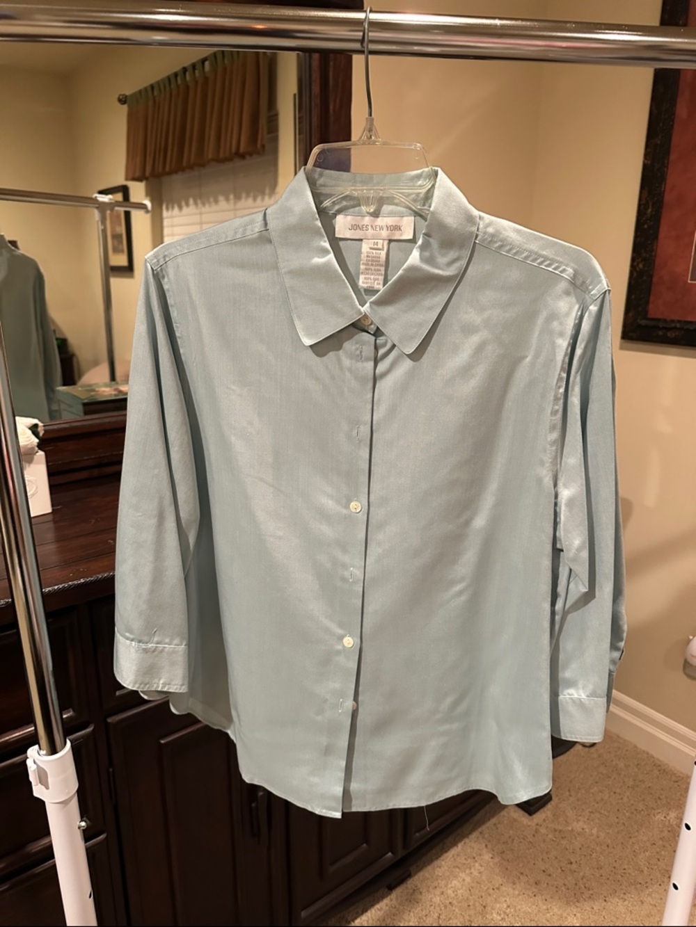 Jones New York Light Blue Button-Down Blouse